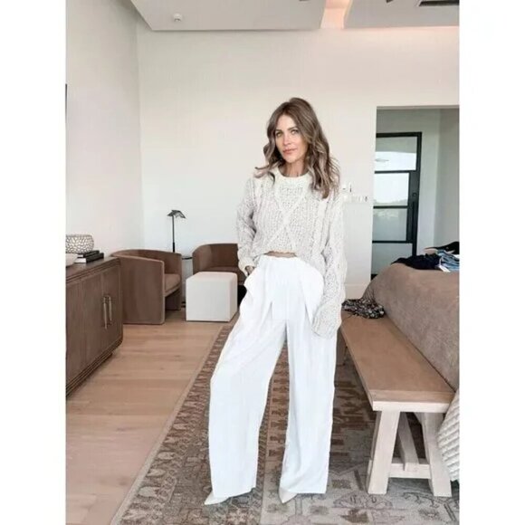 FREE PEOPLE Nothin' to Say Elastic Waist Pants in Champagne Dream Size Large - Picture 3 of 14